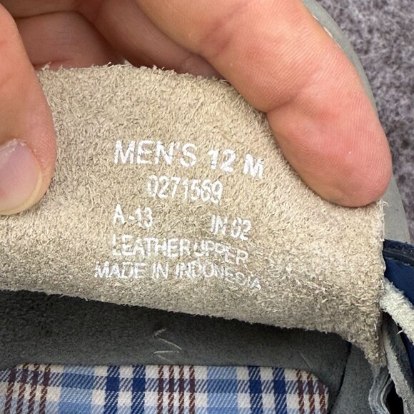 ✅Mens 12M Sperry Top-Sider Boat Shoes Navy & Beige Leather Casual Deck Loafers - Picture 2 of 11